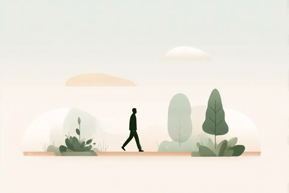 Illustration d'une personne qui marche afin de commencer à perdre du poids